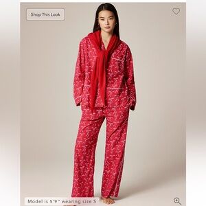 J Crew Red Bow Women's Pajama Set